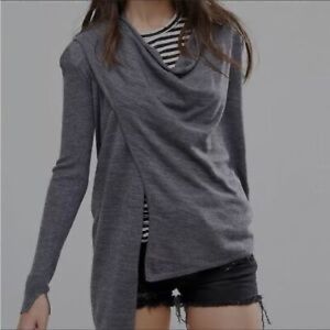 All Saints Drina Dark Grey Wool Cardigan
